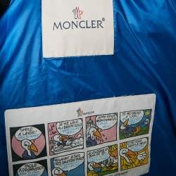 Pre Owned Moncler Blue Nylon Zip-Up Quilted Down Ray Gilet XXL