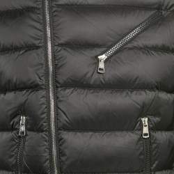 Moncler Black Nylon Aubin Quilted Shell Down Jacket M