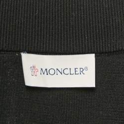 Pre Owned Moncler Black Nylon and Cotton Knit Maglia Tricot Cardigan Jacket L