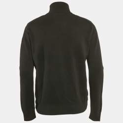 Pre Owned Moncler Black Nylon and Cotton Knit Maglia Tricot Cardigan Jacket L