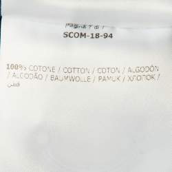 Pre Owned Moncler Navy Blue Logo Patch Cotton Polo T-Shirt XL