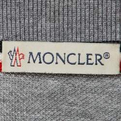 Moncler Grey Cotton Pique Polo T-Shirt M