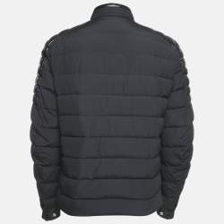 Moncler Black Nylon Zip-Up Quilted Down Jacket L