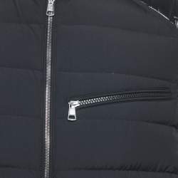 Moncler Black Nylon Zip-Up Quilted Down Jacket L