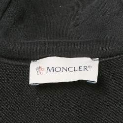 Moncler Black Jersey Zip-Up Hooded Jacket XL