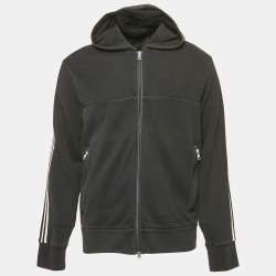 Moncler Black Jersey Zip-Up Hooded Jacket XL