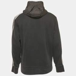 Moncler Black Jersey Zip-Up Hooded Jacket XL