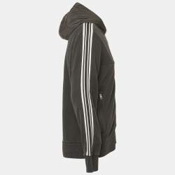 Moncler Black Jersey Zip-Up Hooded Jacket XL