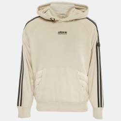 Moncler x Adidas Grey Cotton and Puffer Trim Hoodie S