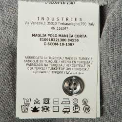 Moncler Grey Cotton Logo Sleeve Detail Polo T-Shirt S