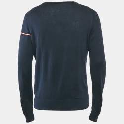 Moncler Blue Cotton Long Sleeve Sweater M