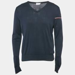 Moncler Blue Cotton Long Sleeve Sweater M