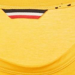 Moncler Yellow Printed Jersey Crew Neck T-Shirt M