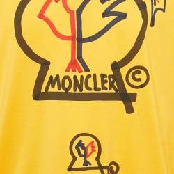 Moncler Yellow Printed Jersey Crew Neck T-Shirt M