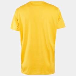 Moncler Yellow Printed Jersey Crew Neck T-Shirt M