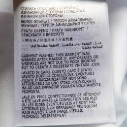 Pre Owned Moncler White Cotton Logo Patch Detail T-Shirt M