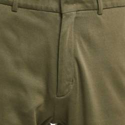 Pre Owned Moncler Olive Green Jersey Trousers L