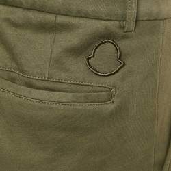 Pre Owned Moncler Olive Green Jersey Trousers L