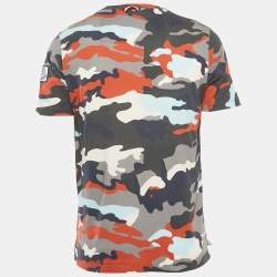 Moncler Multicolor Camouflage Print Jersey T-Shirt L