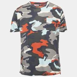 Moncler Multicolor Camouflage Print Jersey T-Shirt L