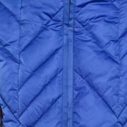 Pre Owned Moncler Blue Quilted Hooded Jacket S