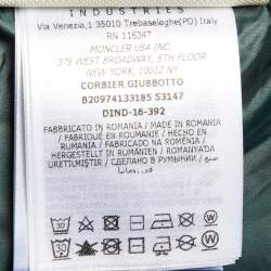 Pre Owned Moncler Blue Quilted Hooded Jacket S