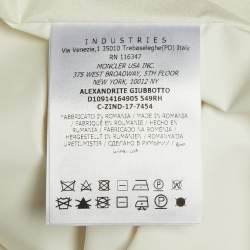 Pre Owned Moncler White Printed Polyester Hooded Jacket M