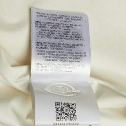 Pre Owned Moncler White Printed Polyester Hooded Jacket M