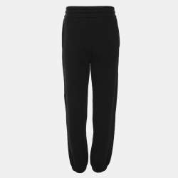 Pre Owned Moncler Palm Angels Black Jersey Logo Patch Jogger Pants S