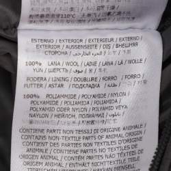 Pre Owned Moncler Grey Wool Puffer Jacket XXL