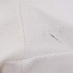 مملوكة مسبقًا Moncler White Jersey Logo Patch Polo T-Shirt M