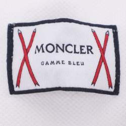 مملوكة مسبقًا Moncler White Jersey Logo Patch Polo T-Shirt M