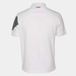 مملوكة مسبقًا Moncler White Jersey Logo Patch Polo T-Shirt M