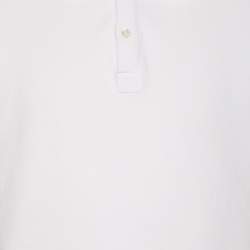 مملوكة مسبقًا Moncler White Jersey Logo Patch Polo T-Shirt M