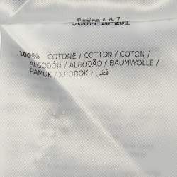 Pre Owned Moncler White Tibetan Flags Print Cotton Crew Neck T-Shirt L