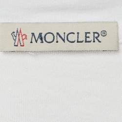 Pre Owned Moncler White Tibetan Flags Print Cotton Crew Neck T-Shirt L