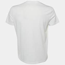 Pre Owned Moncler White Tibetan Flags Print Cotton Crew Neck T-Shirt L