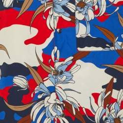 Pre Owned قميص مونكلير قطن بطبعة زهور متعددة الألوان بياقة معسكر مقاس متوسط (ميديم)