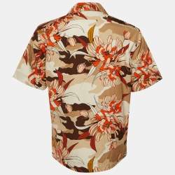 Pre Owned Moncler Multicolor Floral Print Cotton Shirt M