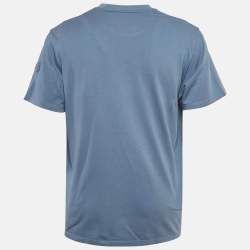 مملوكة مسبقً ا Moncler Blue Jersey Pixelated Logo Jersey Crewneck T-Shirt L