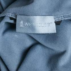 مملوكة مسبقًا Moncler Blue Jersey Pixelated Logo Jersey Crewneck T-Shirt L