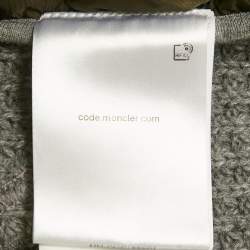 Pre Owned Moncler Grey  Rib Knit and Nylon Hooded Jacket L