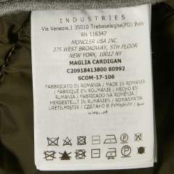 Pre Owned Moncler Grey  Rib Knit and Nylon Hooded Jacket L