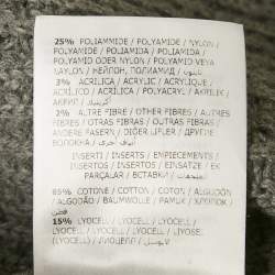 Pre Owned Moncler Grey  Rib Knit and Nylon Hooded Jacket L