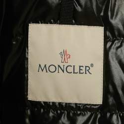 Pre Owned Moncler Black Synthetic Hooded Down Jacket M