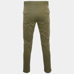 Pre Owned Moncler Green Gabardine Cargo Pants S