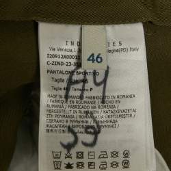 Pre Owned Moncler Green Gabardine Cargo Pants S