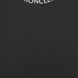مملوكة مسبقًا تي شيرت مونكلير رقبة مستديرة قطن أسود مقاس كبير (لارج)