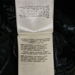 Pre Owned جاكيت منفوخ مبطن ريش نايلون أزرق كحلي مونكلير مقاس متوسط