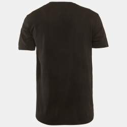 مملوكة مسبقًا Moncler Black Skier Embroidered Jersey T-Shirt L